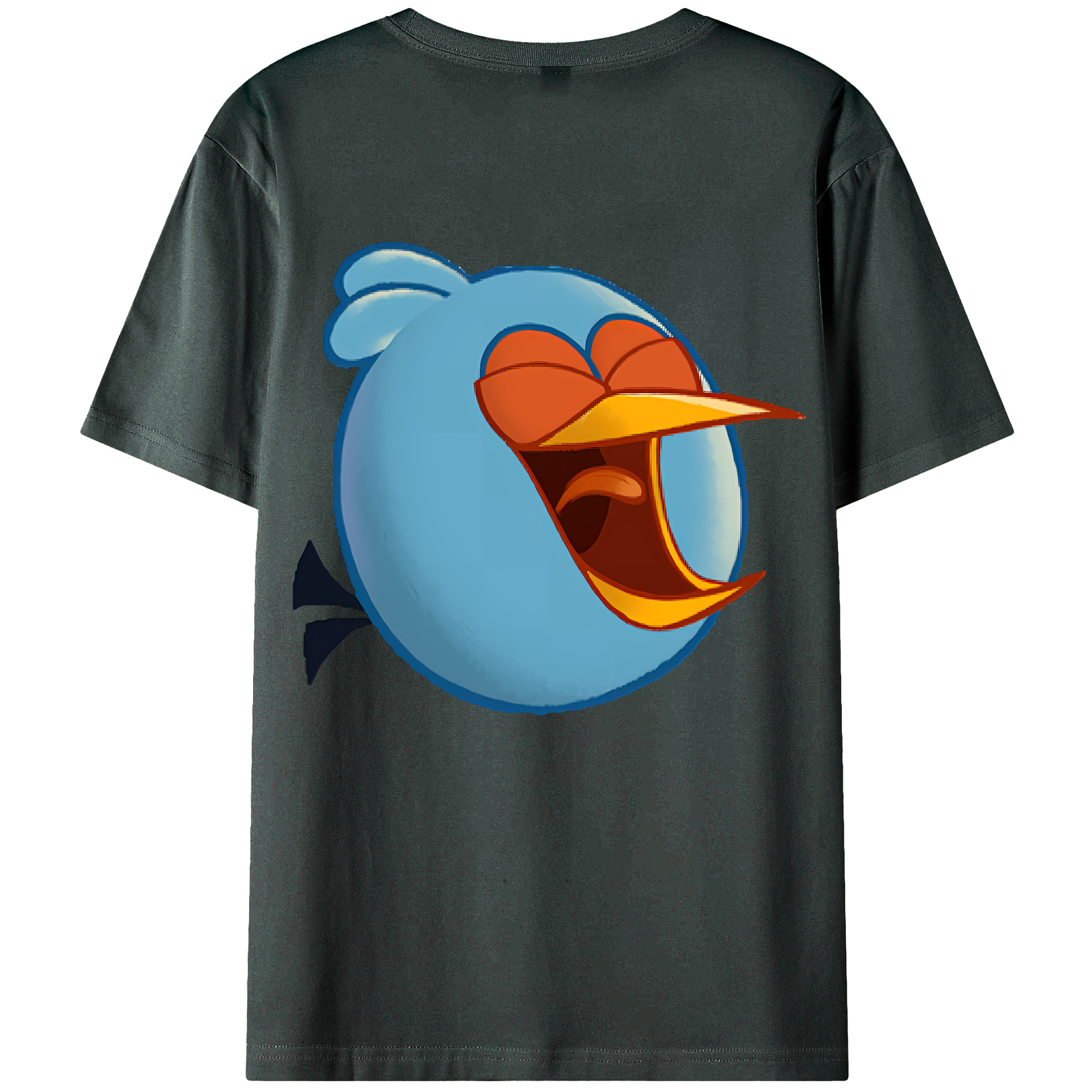 （画像用） Angry Birds アングリーバード 綿100％ メンズ半袖Tシャツ（バックプリント） 通気性